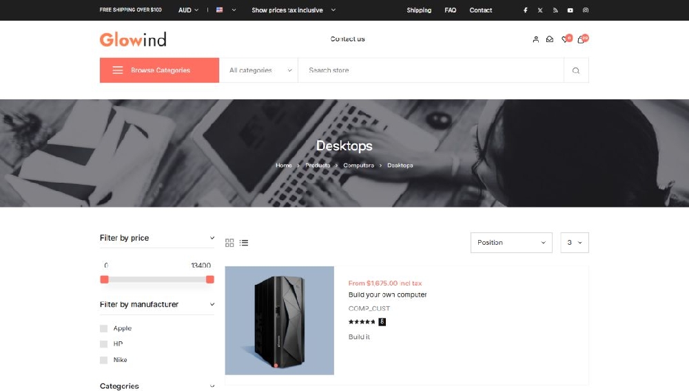 nopcommerce glowind theme category banner storefront